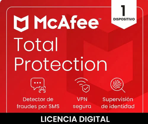 Antivirus McAfee 2025 Total Protection 1 Dispositivo Año 1