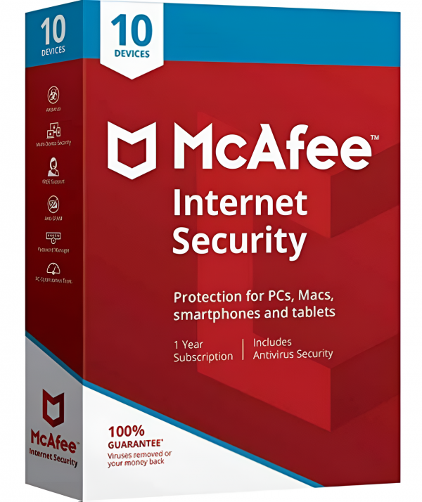 Mcafee Internet Security 10 Dispositivos 1 Año Suscripción