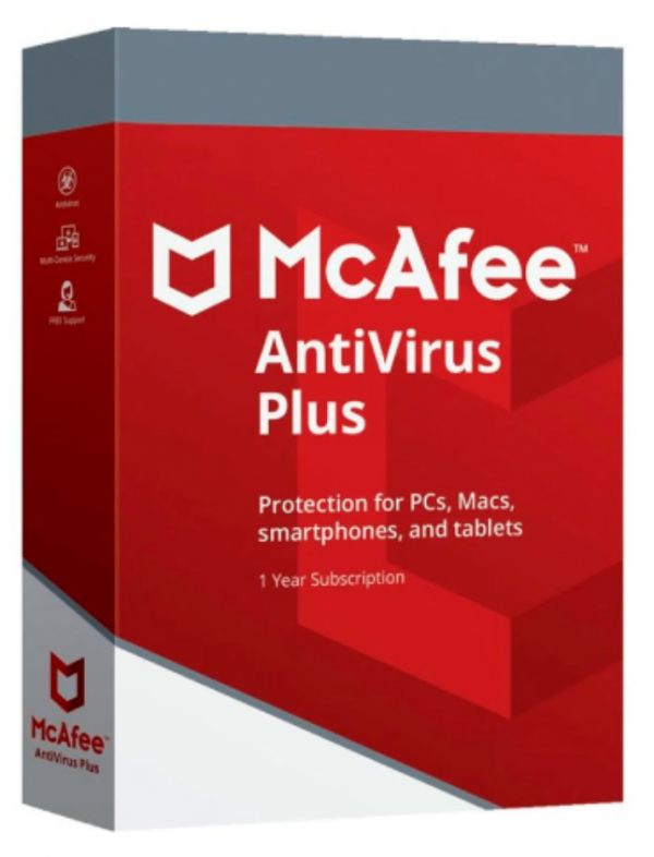 Antivirus Mcafee Plus 3 Dispositivos 1 Año Multidispositivos