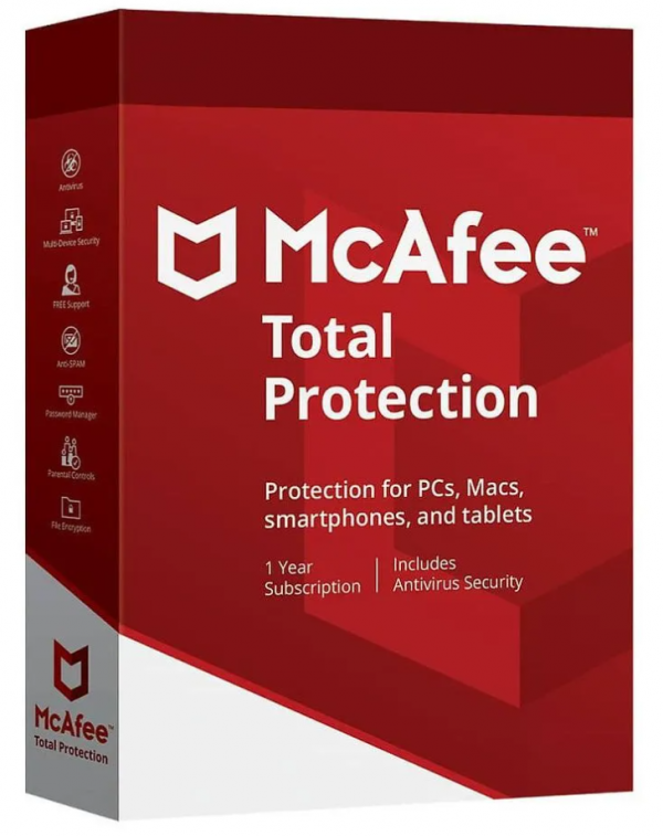 Antivirus Mcafee Total Protection 1 Dispositivo 1 Año