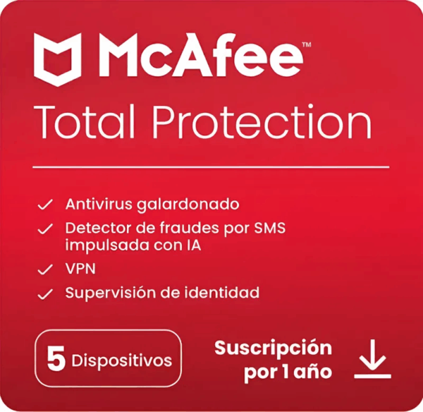 Mcafee Total Protection 5 Dispositivos 1 Año - Image 2